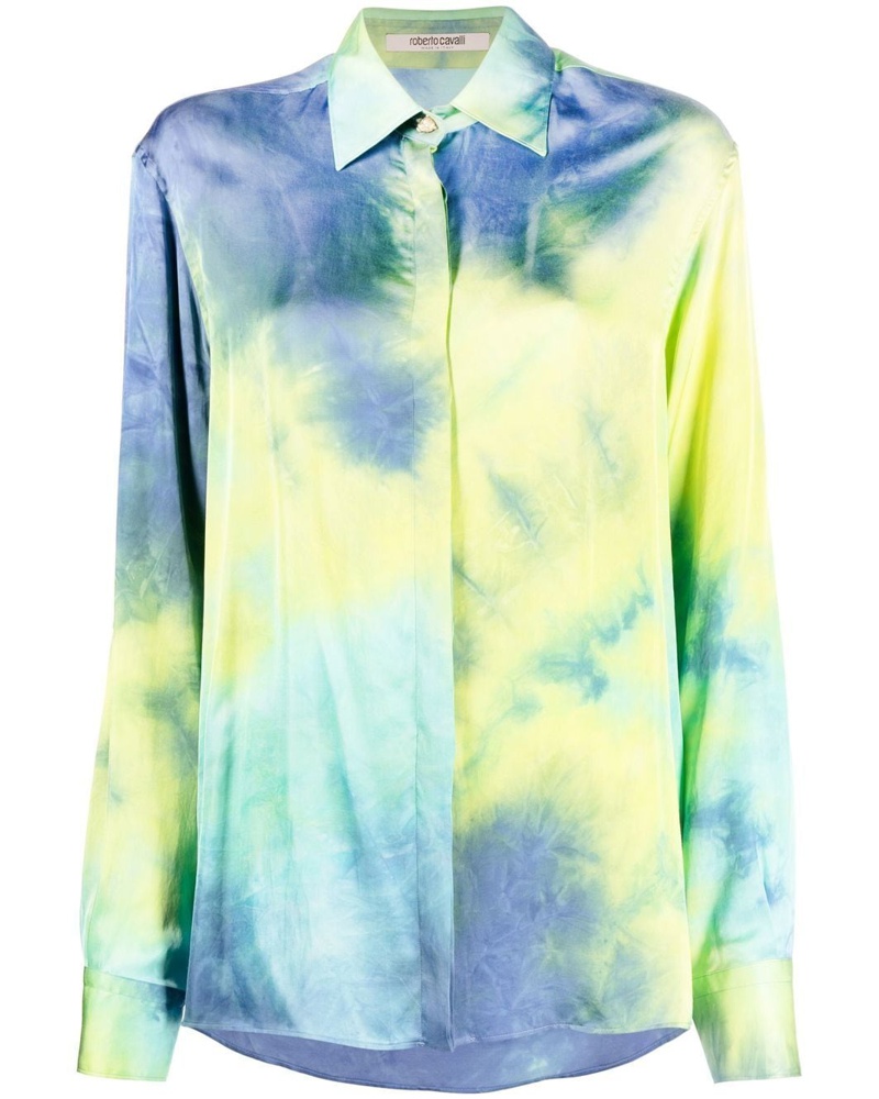 Roberto Cavalli Damen Hemd mit Batikmuster