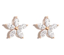 14kt Paris Flower Gelbgoldohrringe mit Diamanten