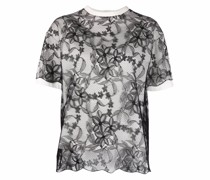 T-Shirt mit blumiger Spitze