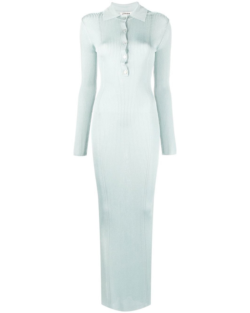 AERON Damen Maxikleid aus geripptem Strick