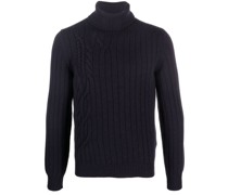 Rollkragenpullover mit Zopfmuster