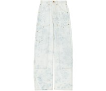High-Waist-Jeans mit Bleach-Effekt