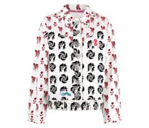 Jeansjacke mit grafischem Print