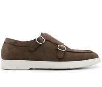 round-toe suede monk shoes