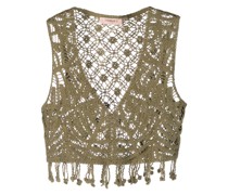 crochet-knit cropped top