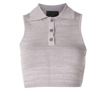 Ärmelloses Cropped-Poloshirt