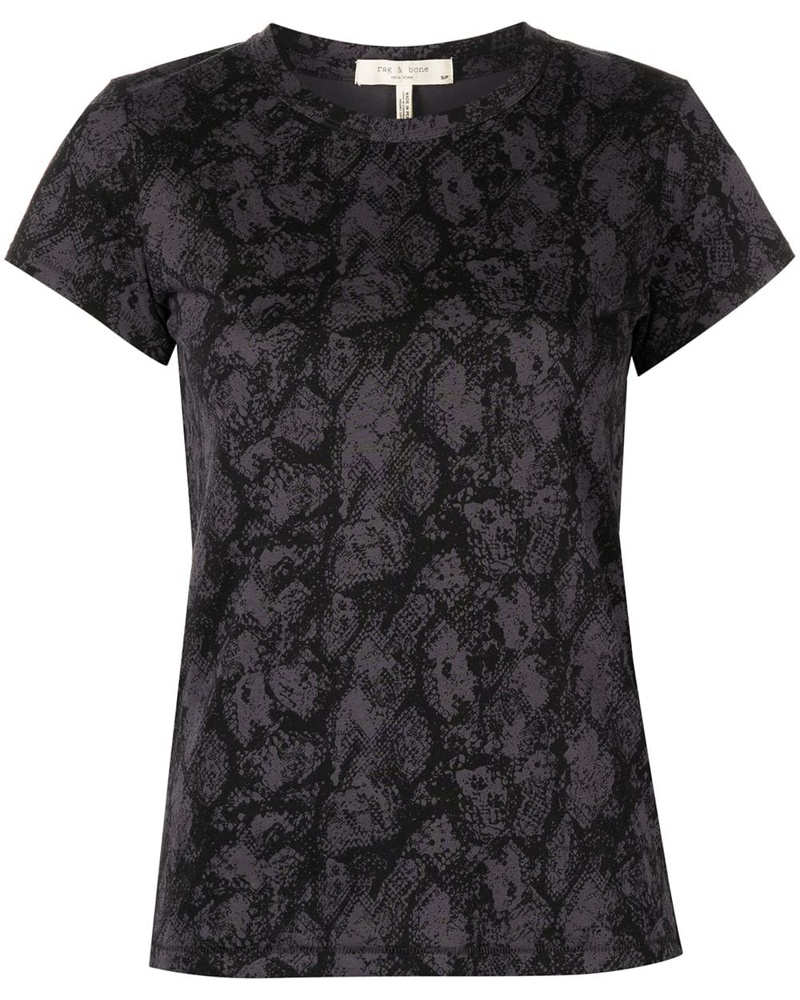 Rag & Bone Damen T-Shirt mit Schlangen-Print