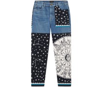 Astrology Wheel Jeans im Patchwork-Look