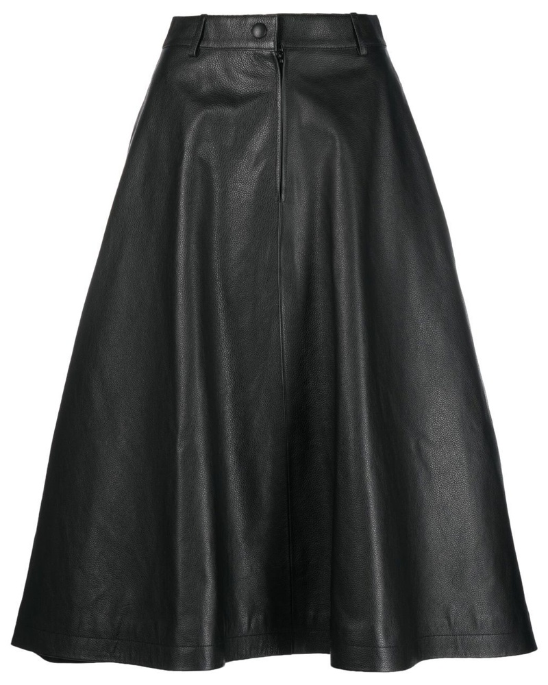 Balenciaga Damen A-Linien-Midirock aus Leder