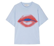 lips-print cotton T-shirt