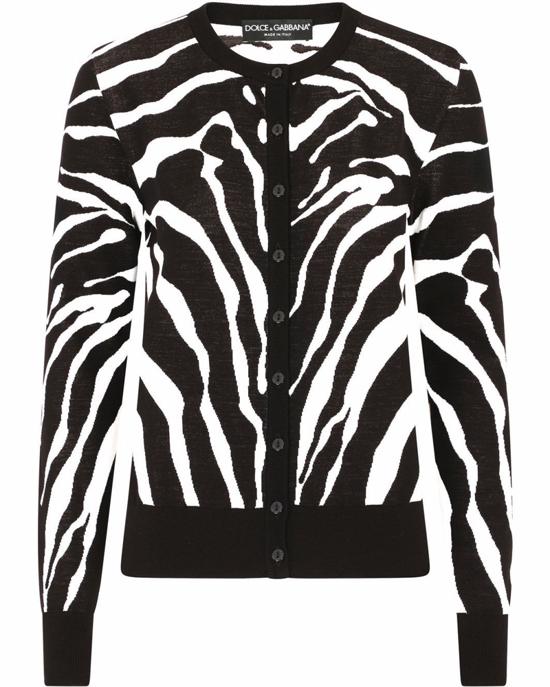 Dolce & Gabbana Damen Cardigan mit Intarsienmuster
