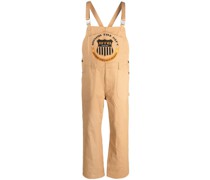 Jeans-Latzhose mit Logo-Stickerei
