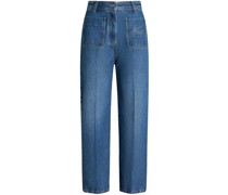 Bestickte Cropped-Jeans