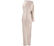 Schulterfreies Abendkleid mit Satin-Finish
