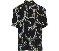 Popeline-Hemd mit Jewellery-Stones-Print