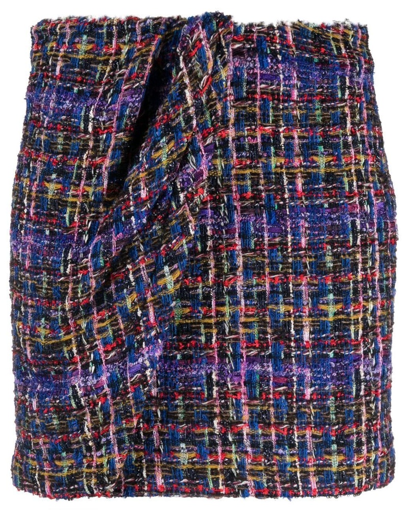 IRO Damen Gestrickter Rock mit Karomuster