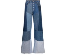 Ausgestellte Patchwork-Jeans