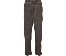 crease-effect straight trousers