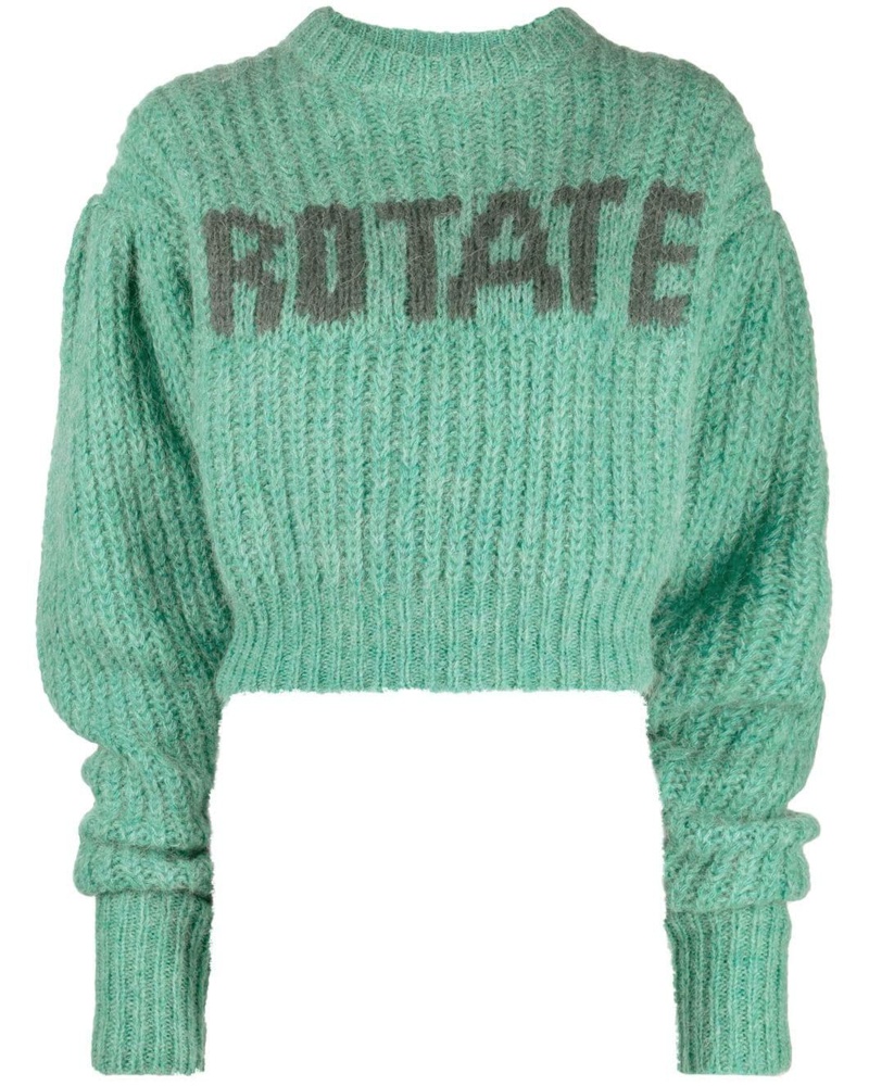 ROTATE Birger Christensen Damen Gestrickter Pullover mit Logo