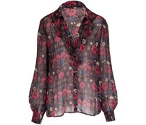 Seidenbluse mit Blumen-Print