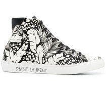 High-Top-Sneakers mit tropischem Print