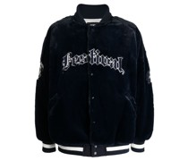 Gestreifte Bomberjacke mit Logo-Applikation