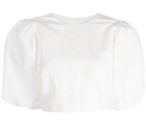 puff-sleeve cropped top