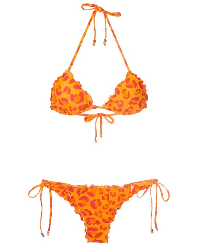 Amir Slama Damen Bikinioberteil mit Leoparden-Print