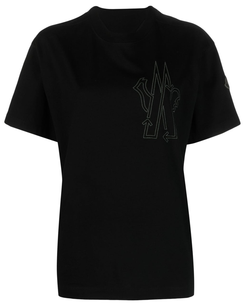 Moncler Damen T-Shirt mit Logo-Stickerei