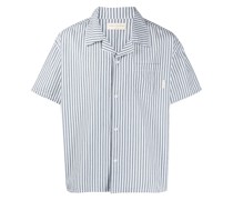short-sleeve striped cotton shirt