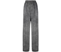Melierte Straight-Leg-Hose