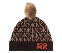 Strickmütze mit Monogrammmuster