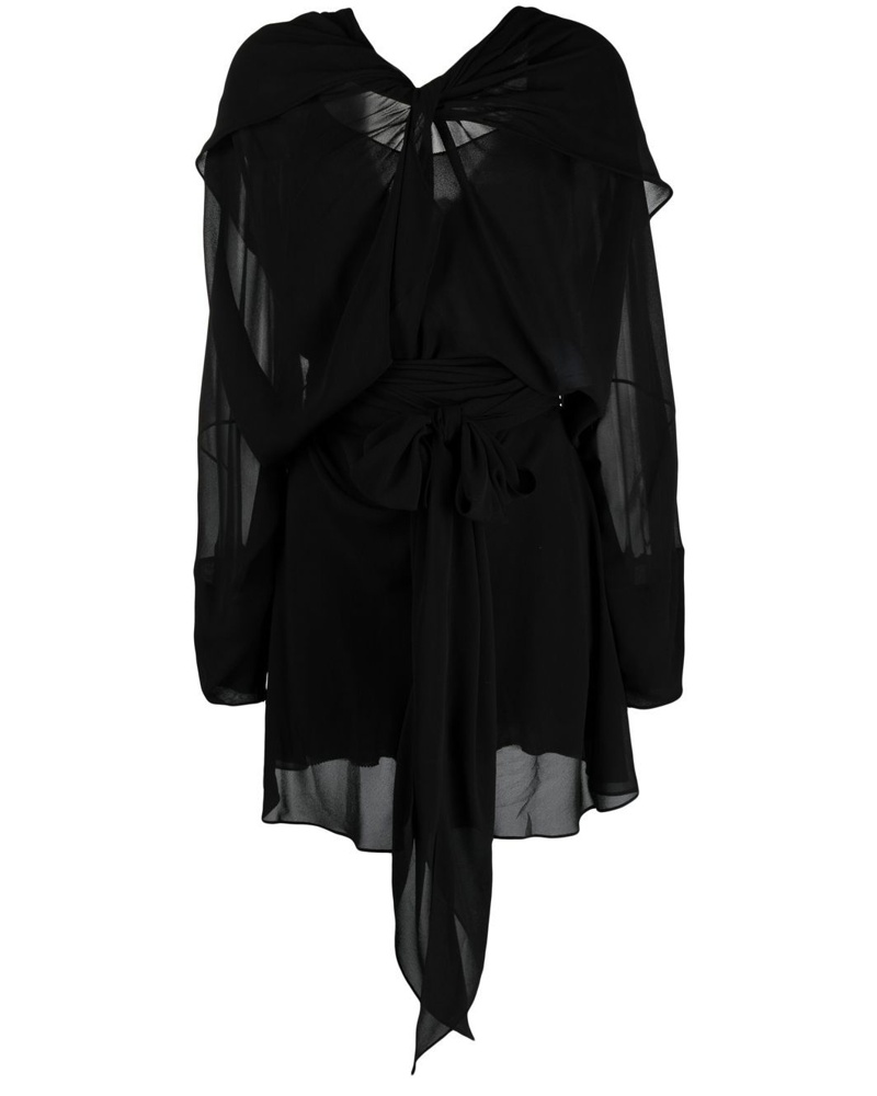 Maison Margiela Damen Midikleid mit drapiertem Ausschnitt