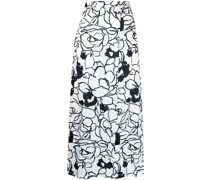 A-Linien-Rock mit Blumen-Print