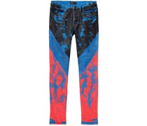 Skinny-Jeans mit Malerei-Print