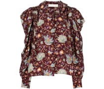 Seidenbluse mit Blumen-Print