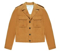 Lederjacke mit fallendem Revers