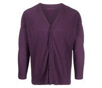 Plissierter Cardigan mit V-Ausschnitt