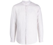 band-collar linen shirt