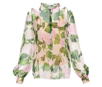 Seidenbluse mit Blumen-Print