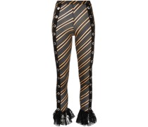 Cropped-Hose mit Spitzensaum