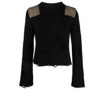 distressed-effect knit Pullover