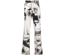 Gerade Hose mit grafischem Print