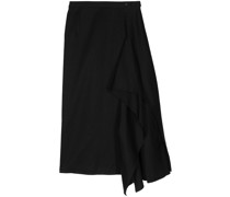 draped cotton midi skirt