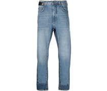 Zweifarbige Straight-Leg-Jeans