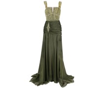 Drapierte Robe mit Perlen