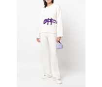 Intarsien-Pullover mit Logo