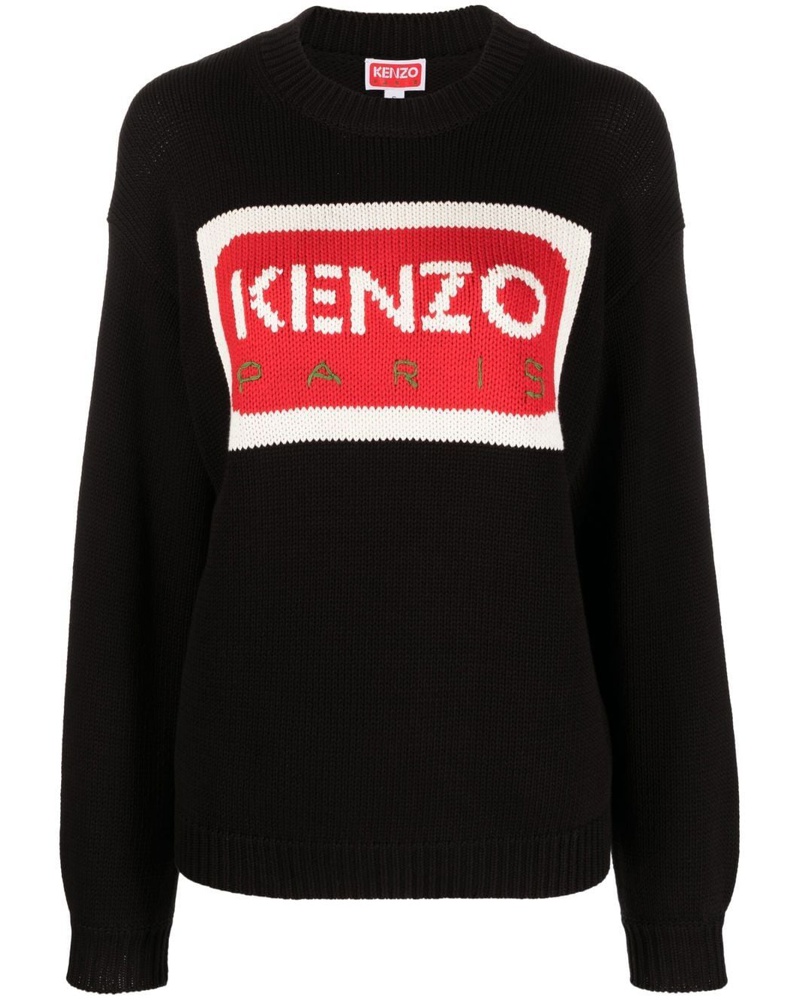 Kenzo Damen Intarsien-Pullover mit Logo
