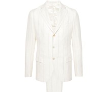 pinstriped linen-blend suit