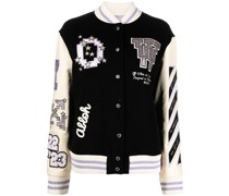 Collegejacke mit Bling-Patches